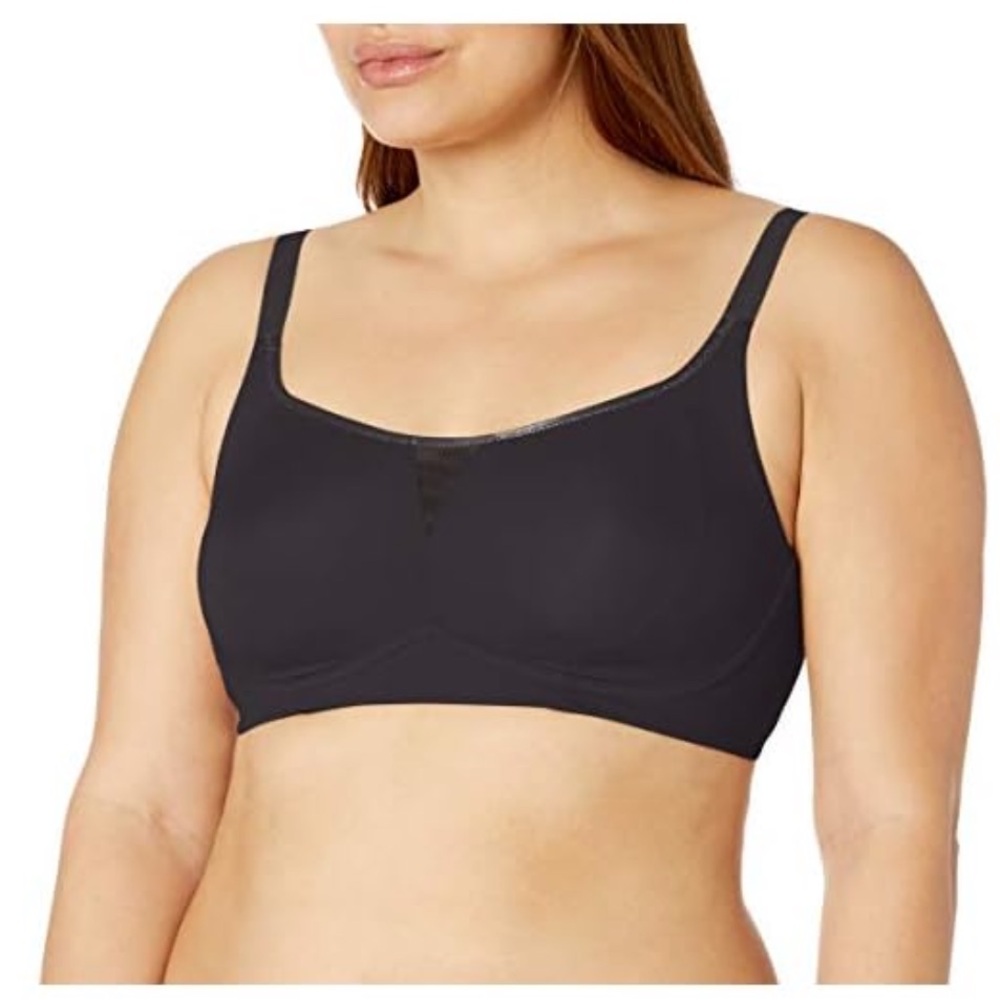 Olga Women's Plus Size Flex Revolution Underwire 2-ply Bra, Rich Black, 40DD